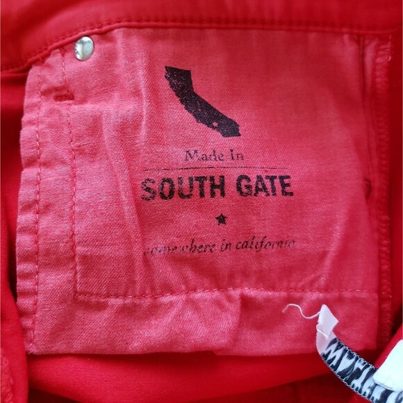 Rare! Walter Baker 100% Lamb Stretch Leather Skinny Jeans Red Orange Size Medium - Picture 8 of 12